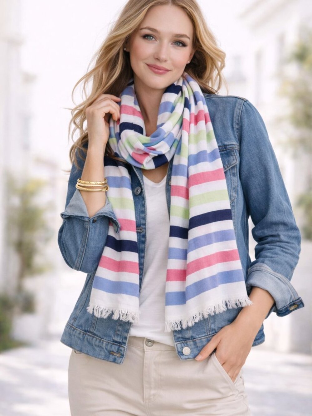 TOM TAILOR oversized 100 % cotton scarf